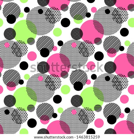 Geometric  seamless pattern. Dots and lines.  Decorative illustration, good for printing. Great for label, print, packaging, fabric. Small polka dot seamless pattern background. 
