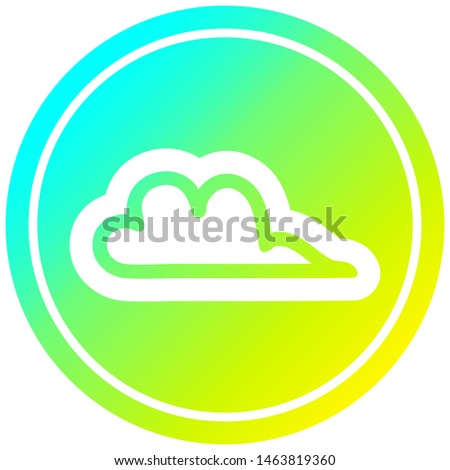 weather cloud circular icon with cool gradient finish