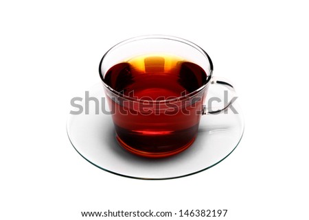 transparent cup of tea
