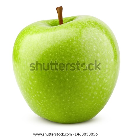 Green juicy apple isolated on white background, clipping path, full depth of field Royalty-Free Stock Photo #1463833856