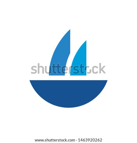 Boat logo template vector sailing ship icon design