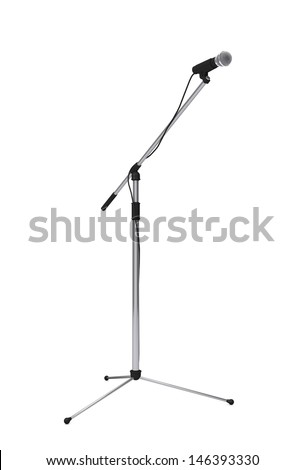 Microphone stand isolated with clipping path