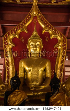 buddha statue at the temple in Thailand