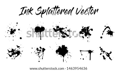 Set of Ink Brush Splattered Vector for Background or Wallpaper on Bundle