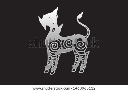 Animals in literature Name Korn Singha Background Vector Illustration