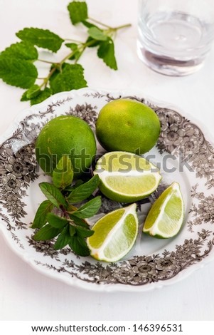 Fresh organic lime and mint 
