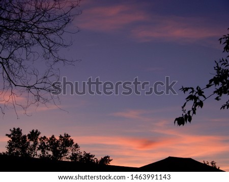 Sunset pink with clouds sky