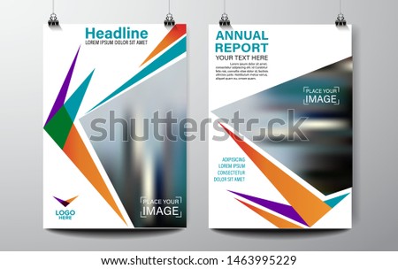 Cover design of annual report cover brochure, Vector modern abstract background template, layout A4 size page, eps 10

