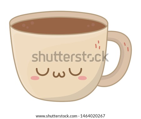 Kawaii of coffee cup cartoon design