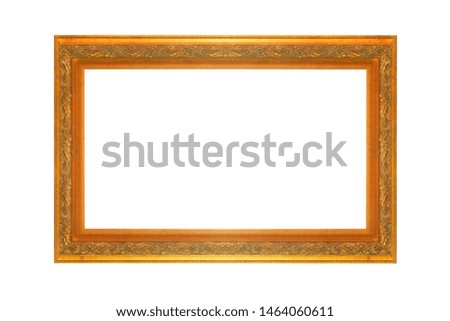 Gold frame isolated from white background.