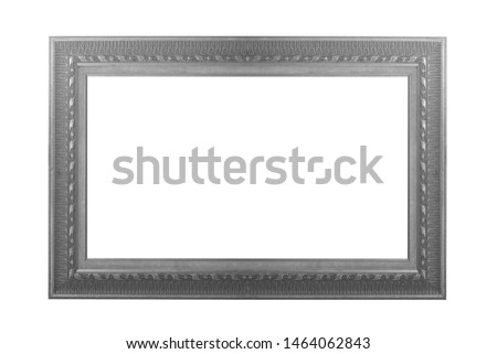 Gray picture frame isolated from white background