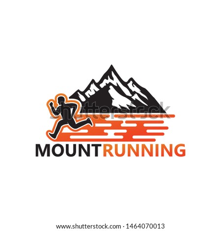 Mountain Running Logo Template Design Vector, Emblem, Design Concept, Creative Symbol, Icon