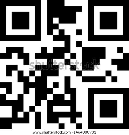 QR code vector icon. Black and white vector illustration. EPS 10