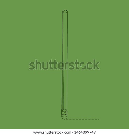 Pencil icon in outline style on green background. Back to school concept. Vector