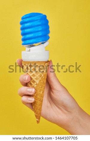 ice cream cone with bulb inside and with paint drips