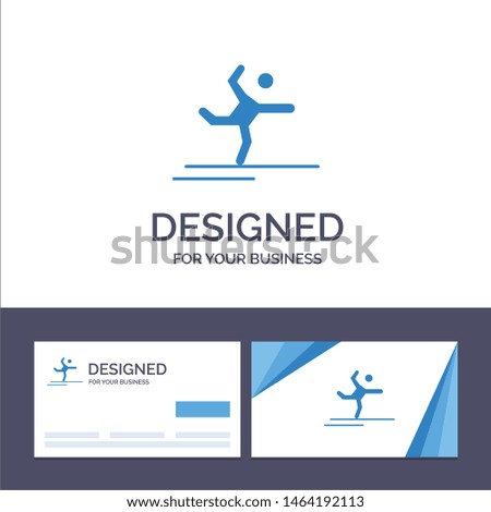 Creative Business Card and Logo template Athlete, Gymnastics, Performing, Stretching Vector Illustration. Vector Icon Template background