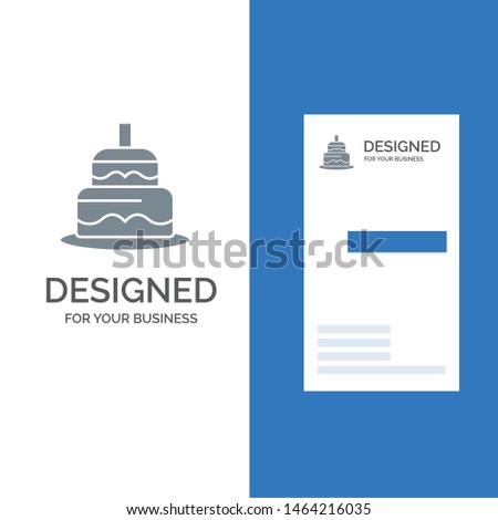 Indian, Cake, Day, Country Grey Logo Design and Business Card Template. Vector Icon Template background
