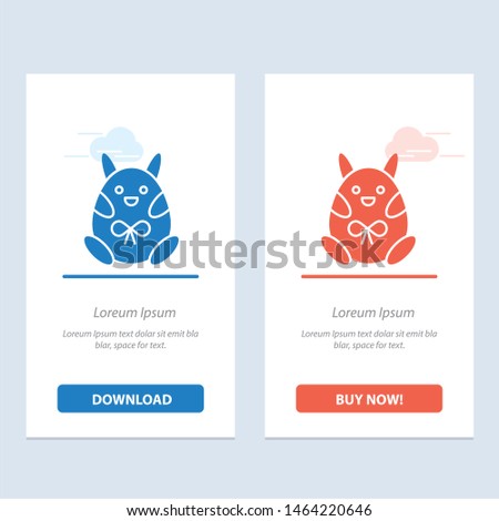 Chicken, Easter, Baby, Happy  Blue and Red Download and Buy Now web Widget Card Template. Vector Icon Template background