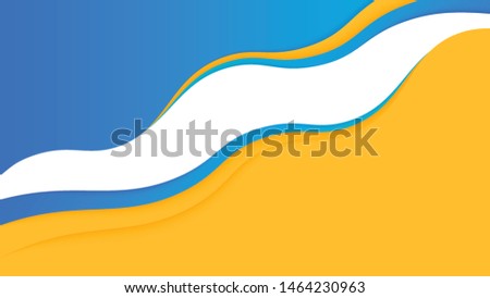 Modern wavy layered paper cut-out background, vector illustration