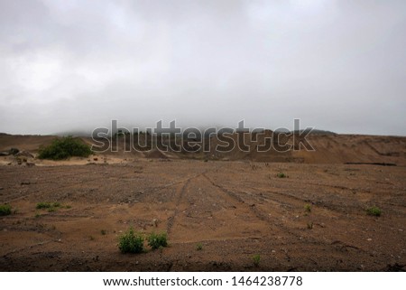 Sandy quarry view near Monchegorsk, Russia