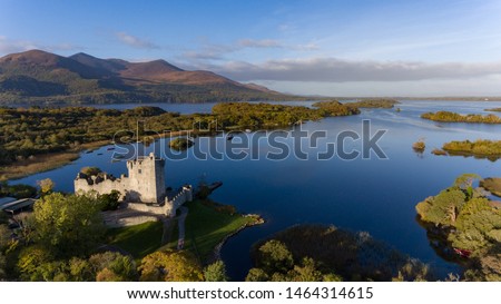 Ross Castle in Killarney National Park during early morning, Ring of Kerry, Ireland Royalty-Free Stock Photo #1464314615