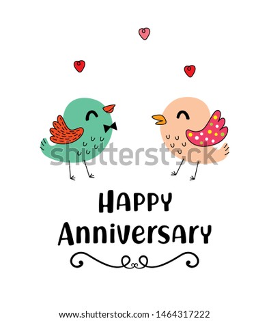 bird happy anniversary wedding card