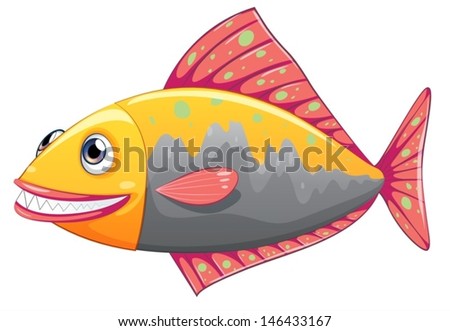 Illustration of a colorful big fish on a white background 