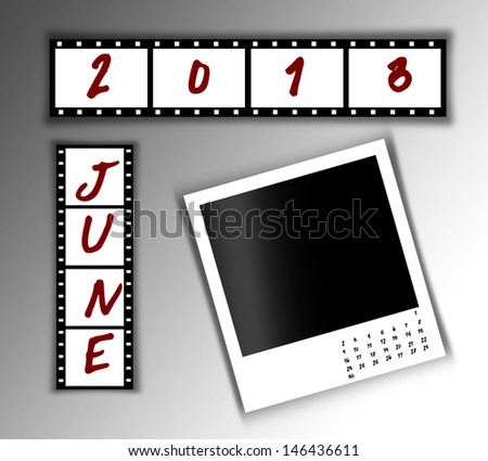 2013 Calendar June,Film strip design