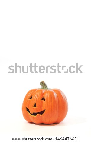 Happy Jack O Lantern On White Background, copy space for text
