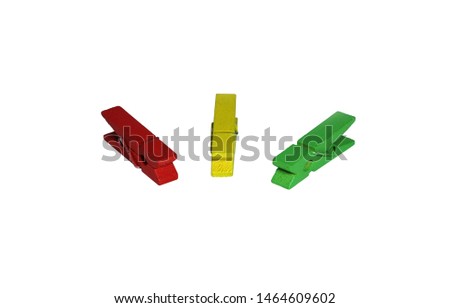 A little colorful tweezers from hand craft isolate on white background