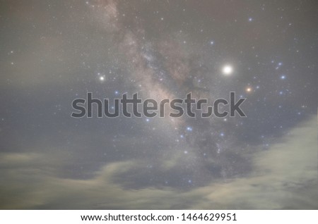 Stars and the Milky Way in the dark night sky