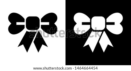 Ribbon. Glyph Icon in White and Black Version.