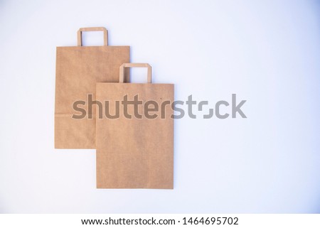 Kraft paper bags collection for shopping