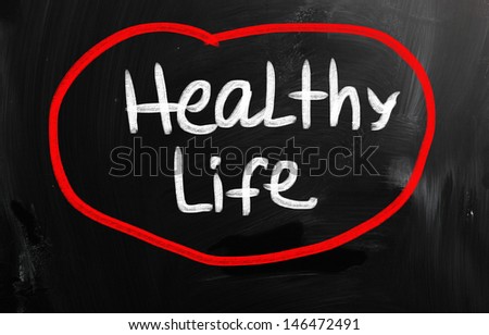Health concept handwritten with chalk on a blackboard.