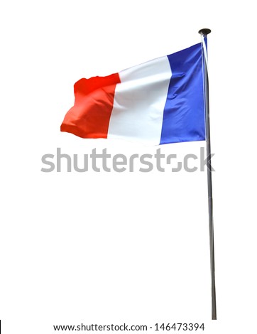 French flag isolated on white background Royalty-Free Stock Photo #146473394