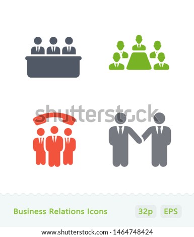 Business Relations - Sticker Icons. A set of 4 professional, pixel-perfect icons.