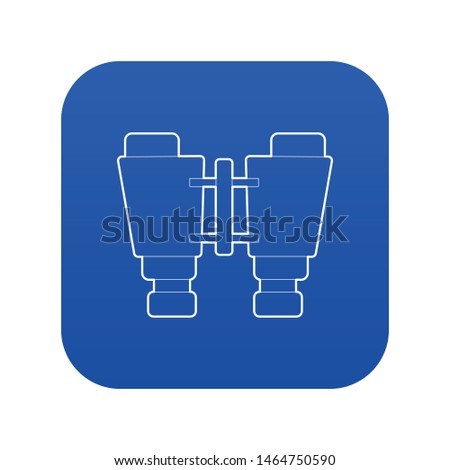 Binocular icon blue vector isolated on white background