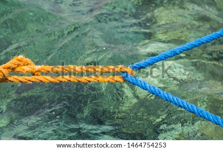 Boat rope summer sea background