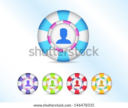 Vector Sphere Person Icon Button