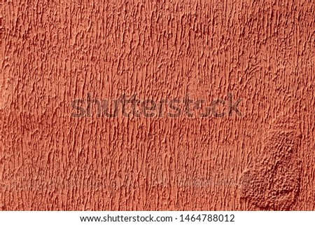 Orange Messy plaster wall background texture. Minimal concept with copy space.