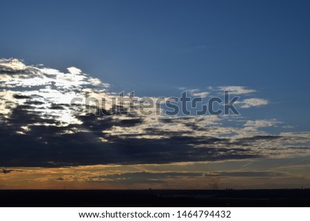 Colorful sky at sunset and endless horizon