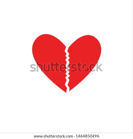 sad icon vector broken heart template.