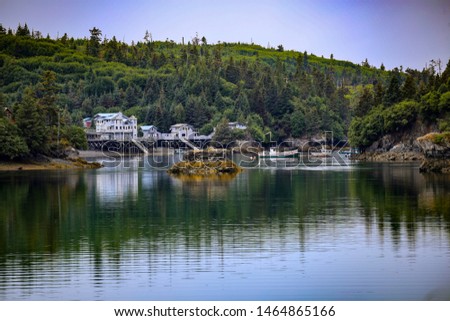 Small Alaskan town of Halibut Cove in Kachemak Bay on the Kenai Peninsula