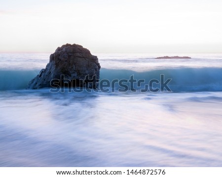 California Beach Waves Crashing on Rock