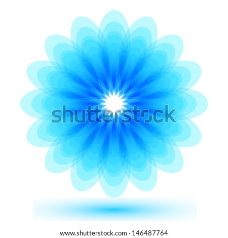 abstract blue flower icon, natural flower background