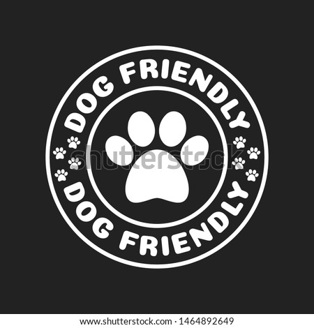 Dog Friendly Paw Print Logo Branding Vector Illustration Background