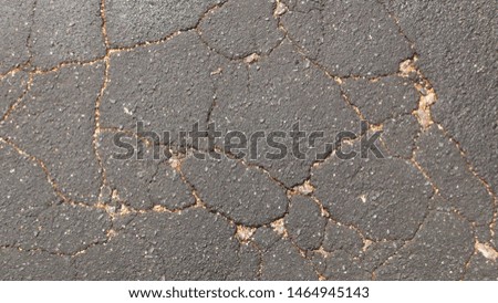 texture and background cracked asphalt into squares after rain
