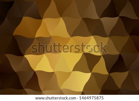 Dark Yellow vector shining triangular background. Polygonal abstract illustration with gradient. Textured pattern for your backgrounds.