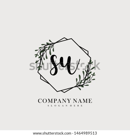 SU Initial beauty floral logo template