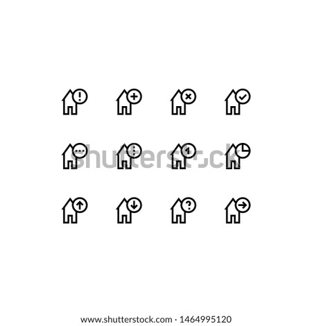 Set of homepage, element, interface, outline style icon - vector